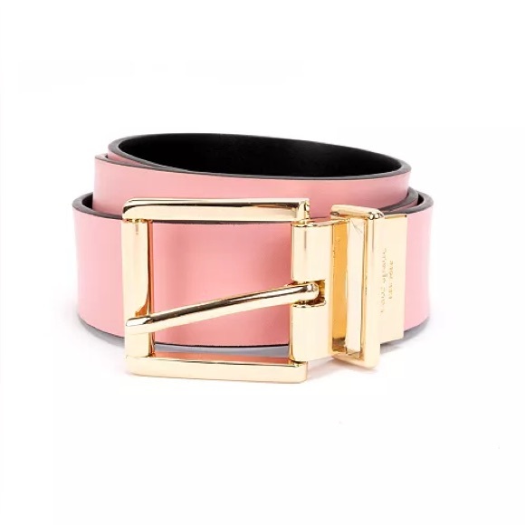 Kate Spade Black Pink Reversible Leather Belt (size XL) - Picture 1 of 7